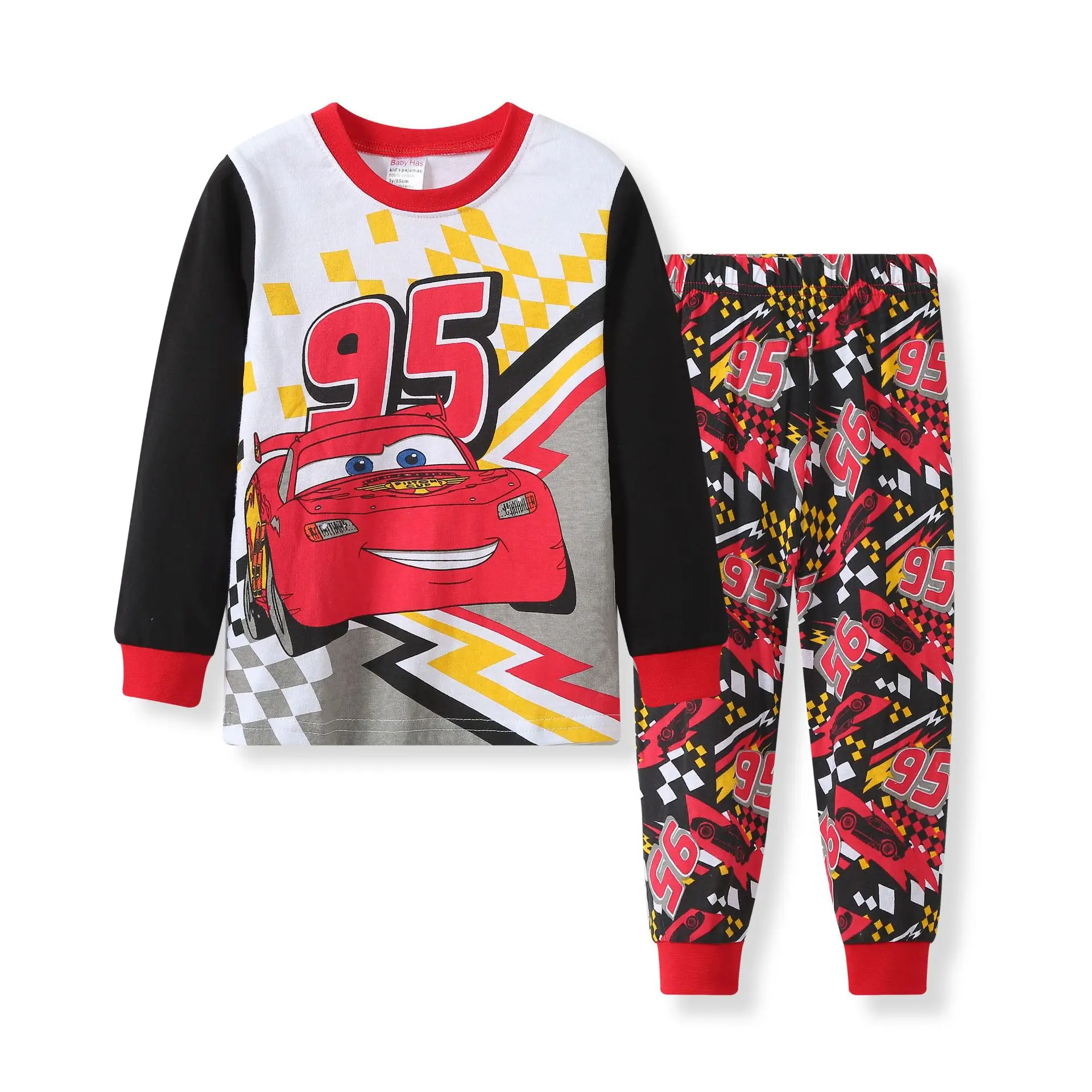 

Disney Anime Car Children's Pajamas Autumn Winter Clothes Boys Home Wear Pajamas Cotton Print Pattern Sleep Tops Leisure Wear