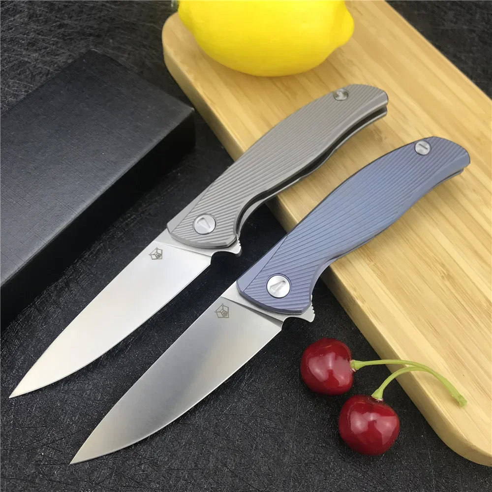 

Shirogorov Ball Bearing Pocket Folding EDC Knife D2 Blade TC4 Titanium Alloy Handle Tactical Survival Hunting Camping Multi Tool