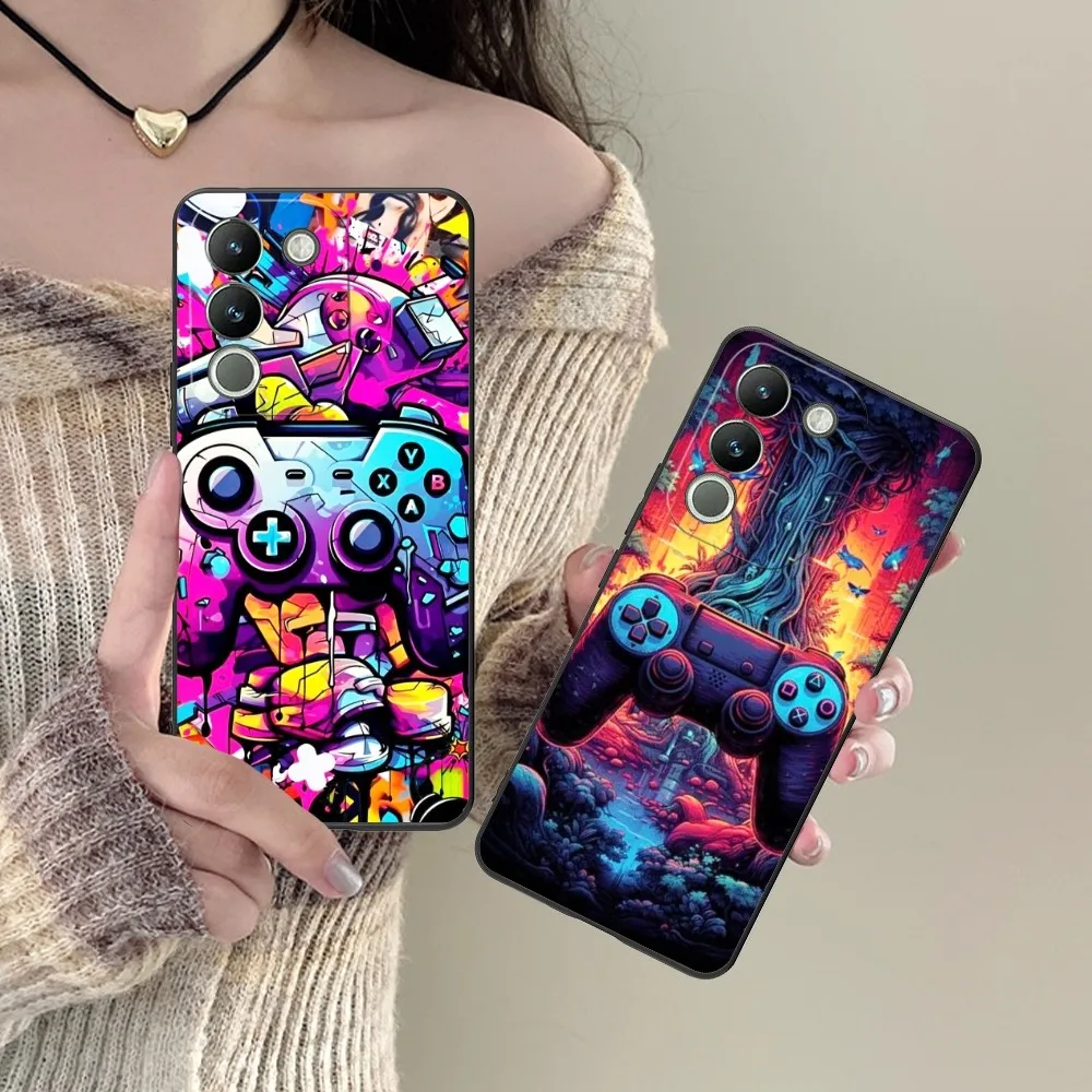 Game Controller Mobile Cell Phone Case For Vivo Y95 Y93 Y31 Y20 V19 V17 V15 Pro X60 Nex Black Soft Phone Cover Funda