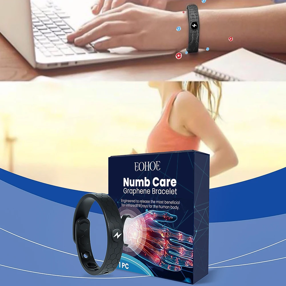 1Pc Wrists Relaxation Bracelet Hands Numb Arthritis Pain Relief Massage Anti Fatigue Promote Blood Circulation Unisex