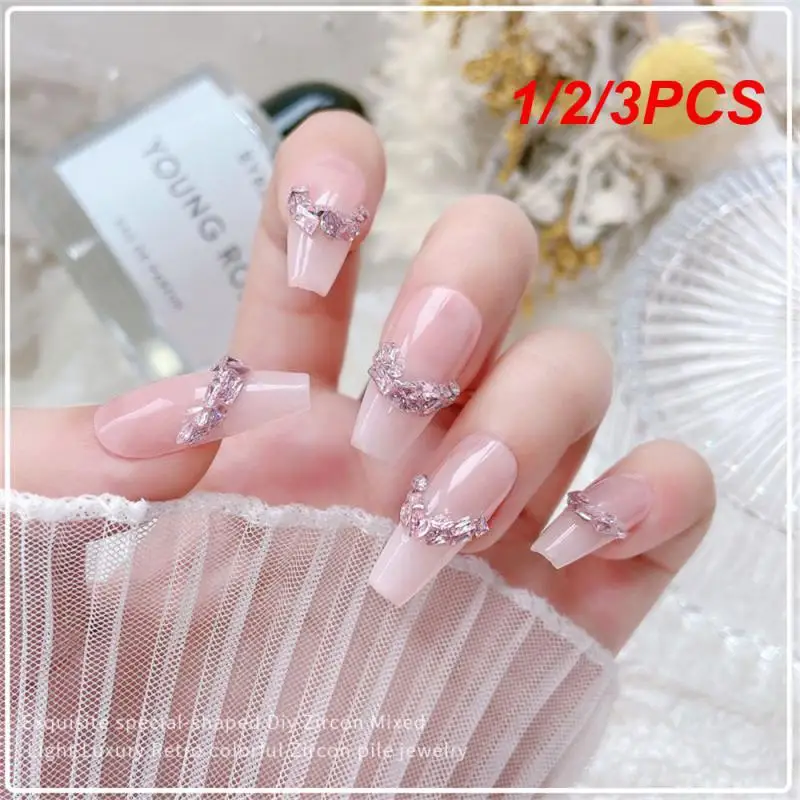 

1/2/3PCS Nail Accessories Zircon Glitter Shimmer Plated Bottom Beauty Nail Ornaments Super Flash Special-shaped Nail Diy