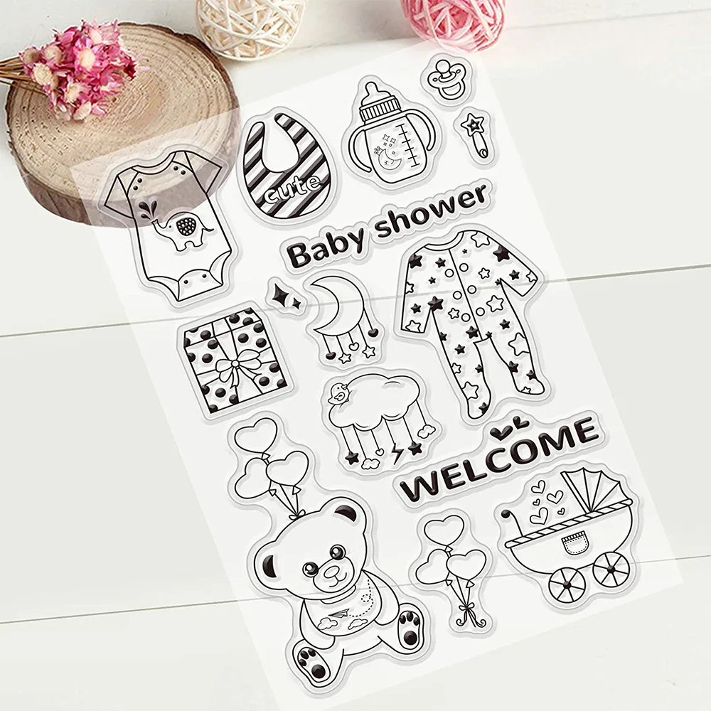 New Baby Clear Stamps Silicone Rubber Transparent Baby Daily Planner Stamps  - AliExpress