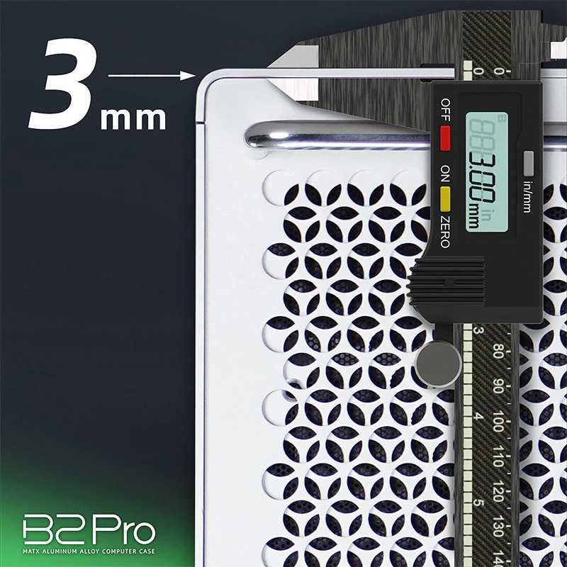 ZZAW B2Pro 올알루미늄 MATX 미니 컴퓨터 케이스 ATX/SFX 섀시 (손잡이 포함) 심플한 디자인 및 240 수냉 시스템 호환
