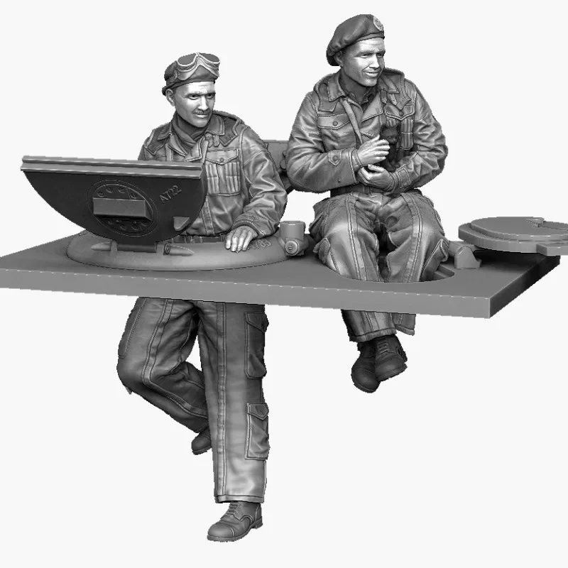 1/35 Resin Figure Assembled Model Kit British Sherman "Firefly" Tanks 2 People Hobby Miniature Diorama Unassembled and Unpainted