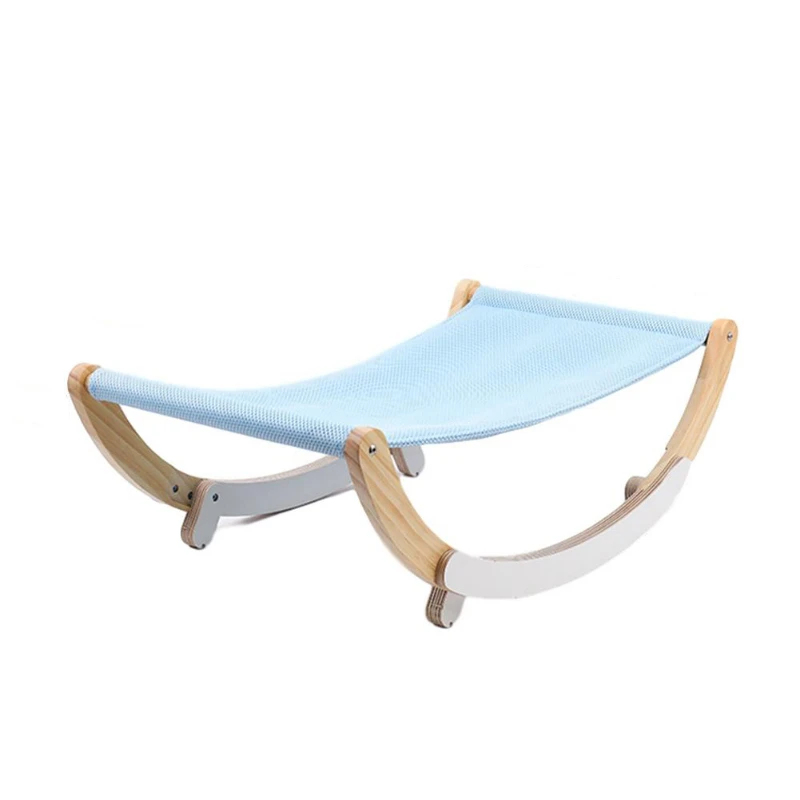 LETIAN Amaca E Sedia A Dondolo 2 In 1 Per Gatti – Letto In Legno Con Coperte Lavabili – Per Gatti E Cani Piccoli