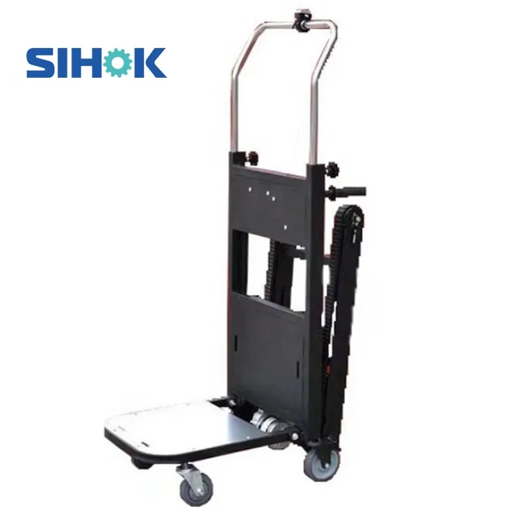 

Heavy duty cargo electric powered transport climbing machine dolly hand cart battery operated stair trolley