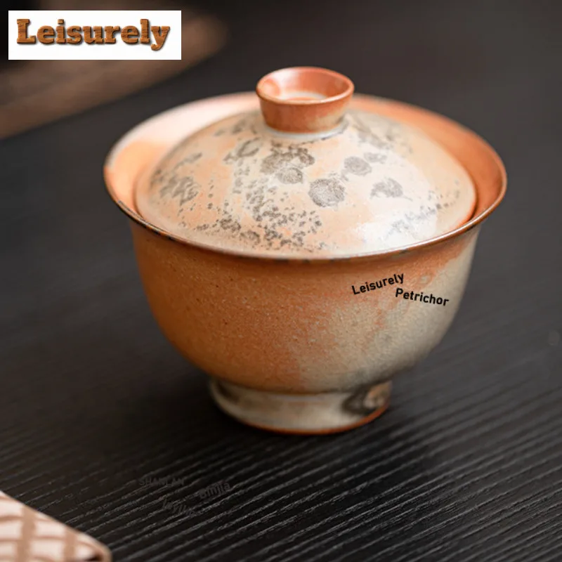 Zhiye Roasting Fulu Gaiwan Vintage Tea Tureen Household Tea Bowl with Lid Kit Tea Maker Cover Bowl Chinese Tea Set Collection