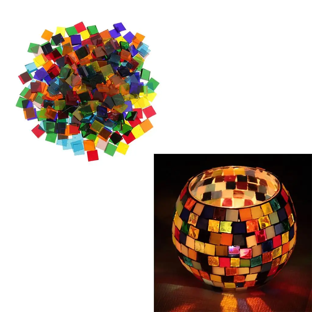 260g round and square Shape Mosaic Tiles Material for Mosaic Making Crafts Making