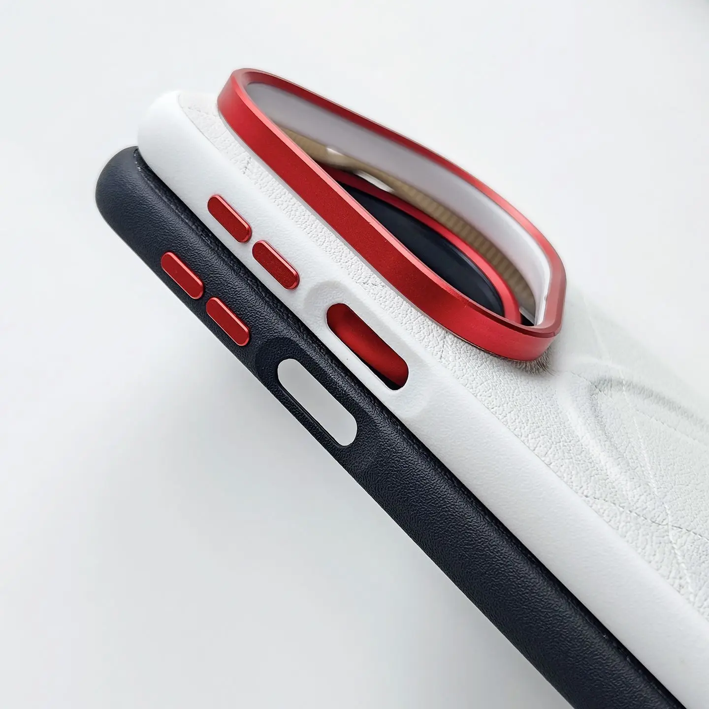 Huawei Pura 90 Pro Max Shockproof PU Leather Case with Magnetic Metal Button and Camera Lens Ring