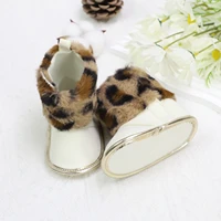 Baby toddler shoes, leopard print style, cute plush heart boots, warm and non-slip, suitable for daily & party wear, winter models 3