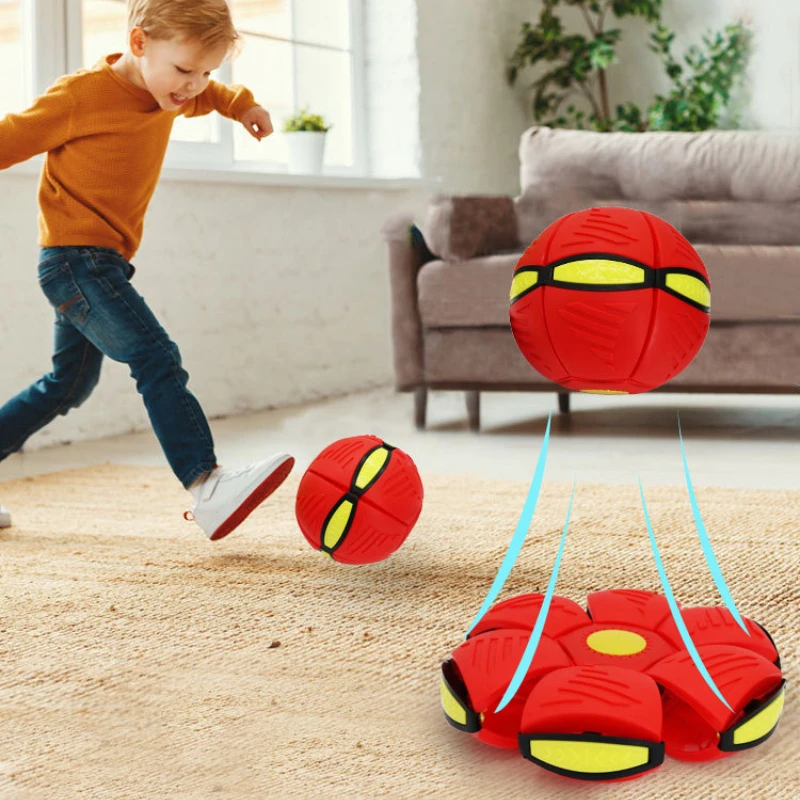 Kids Flat Throw Disc Ball Flying UFO Magic Balls with For Children\'s Toy Balls Boy Girl Outdoor Sports Toys Gift Flat Ball