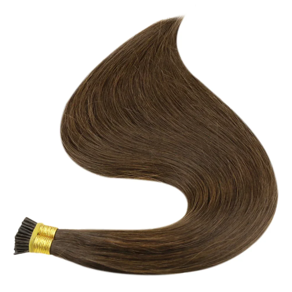 LaaVoo Remy I Tips Human Hair Extension 100% Real Straight Natural Human Hiar Keratin Fusion 16-22inch 40g I Tip Hair Extensions