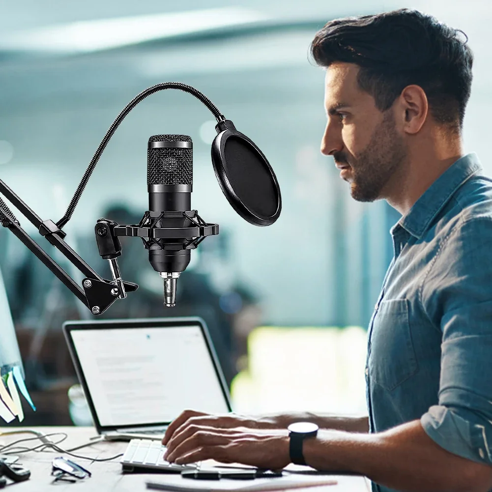 V8s BM800 بودكاست مجموعة كارت الصوت المهنية مكثف ا...