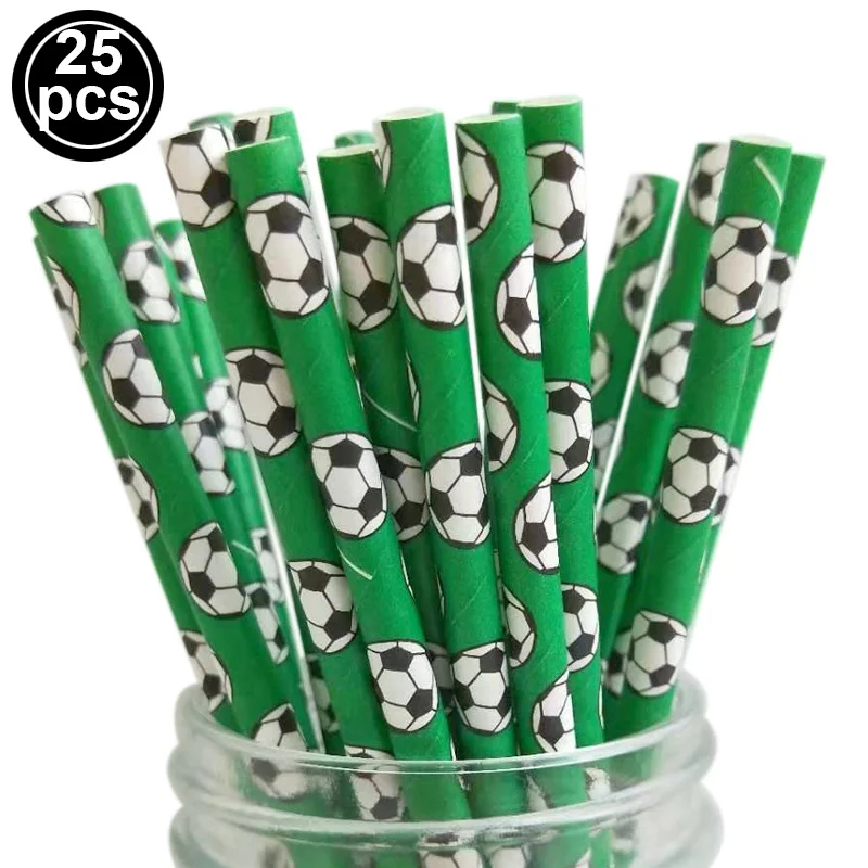 Green Soccer Theme Disposable Party Tableware Set - Plates, Cups, Napkins for Boys' Birthday Celebration