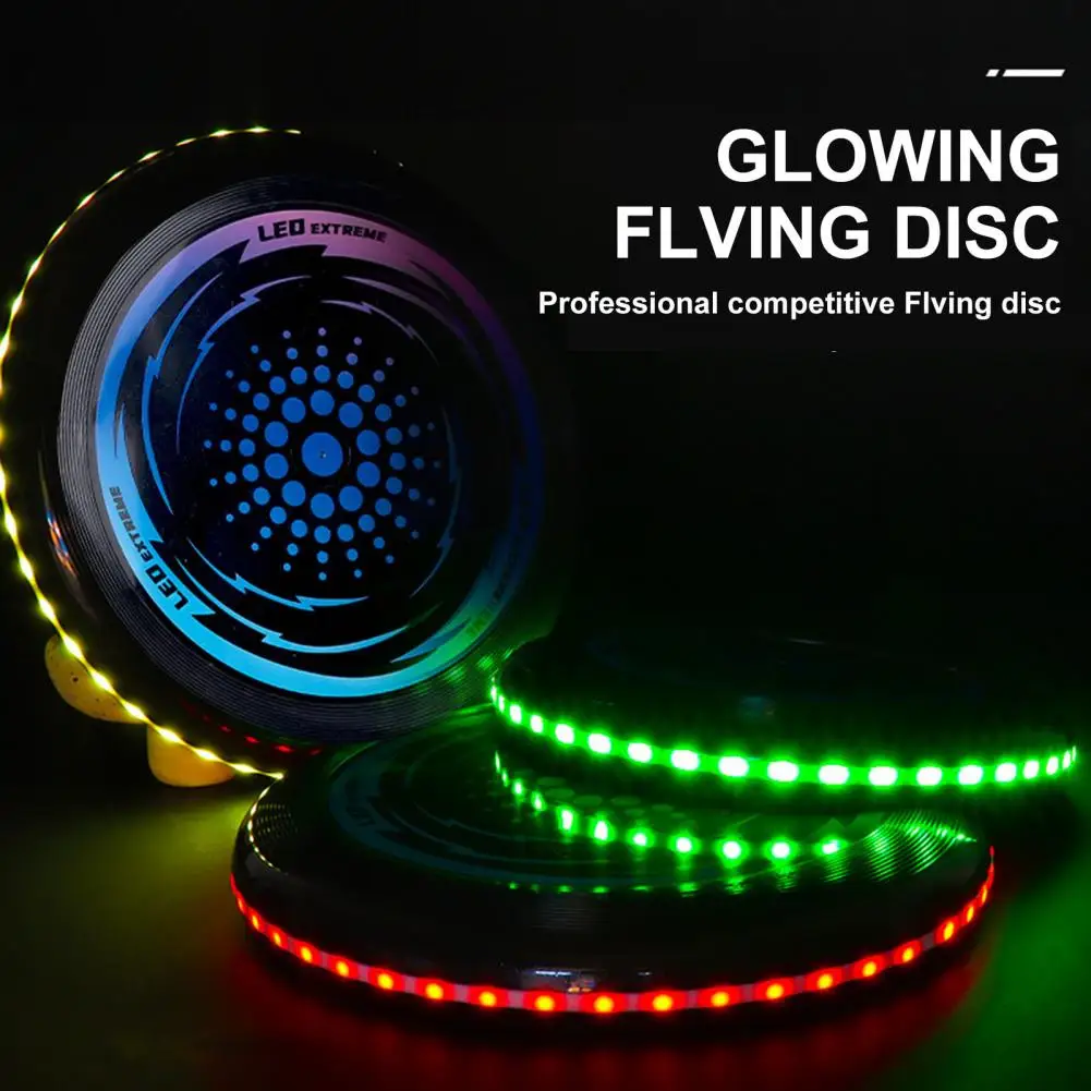 Kids Soft Flying Disc Toy Light-up Throwing Disc Game Outdoor Garden Lawn LED Flying Saucer Parent-child Family Game Boys Girls