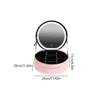 Circular Cosmetic Storage Box Vanity Mirror With Light Portable Large Capacity Cosmetic Bag Ladies Wash Bag 6
