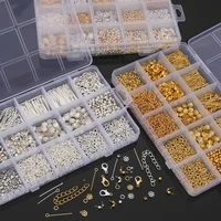 1260PCS Jewelry Findings Kit w/15-Grid Box – Metal Charms, Chains & Tools for DIY Bracelet Making, Craft Supplies for Adults
