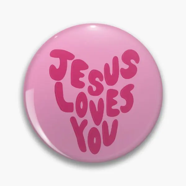 

Мягкая булавка на пуговицу с изображением Иисуса любит тебя сердца, Подарочная булавка на лацкан, забавное металлическое креативное ювелирное изделие, Милая брошь на булавке для влюбленных шляп