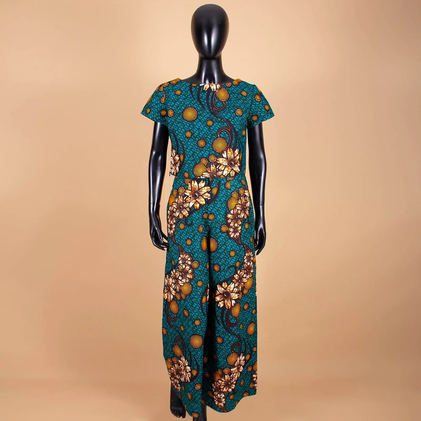 African Clothes for Women Crop Tops and Long Pants Two Piece Set Print Outfits Wax Attire Plus Size Casual S2126002