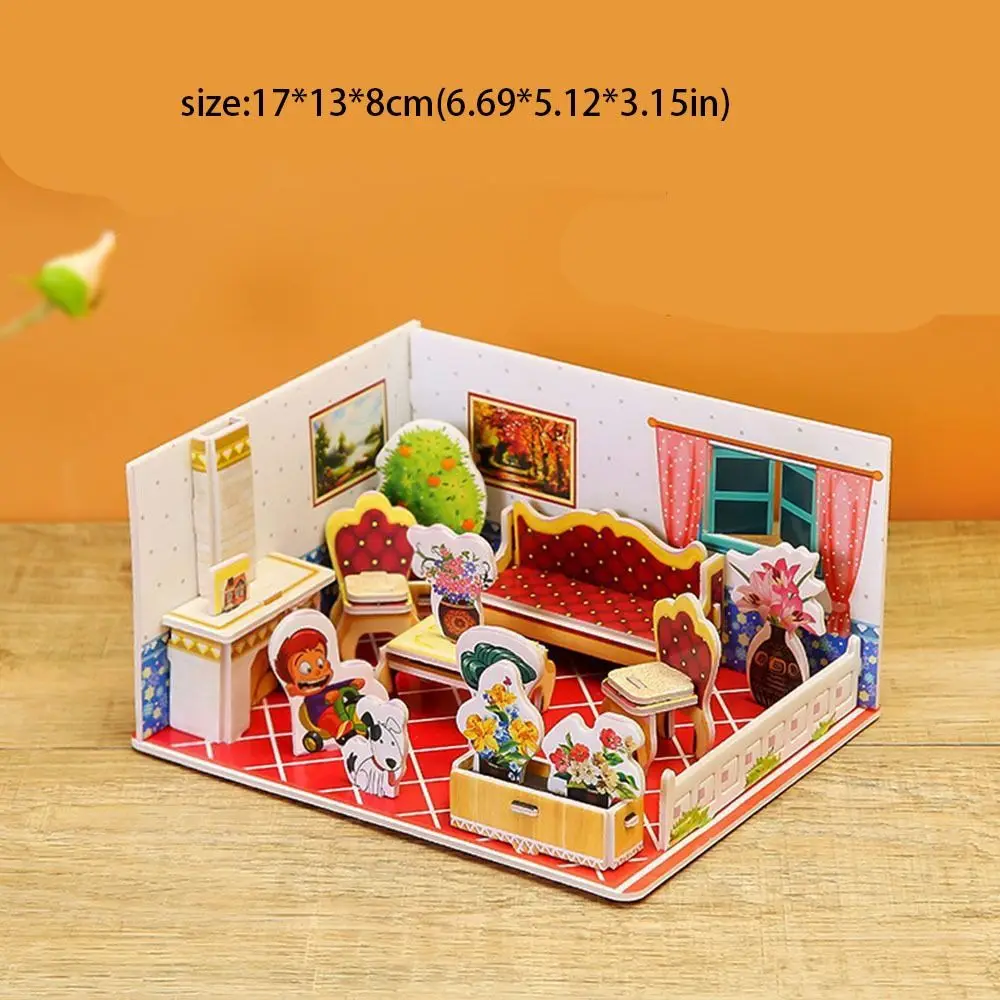 Creative Paper 3D Paper Puzzle Room DIY Bathroom Boys Girls Toys Assemble Gift Kitchen Boys