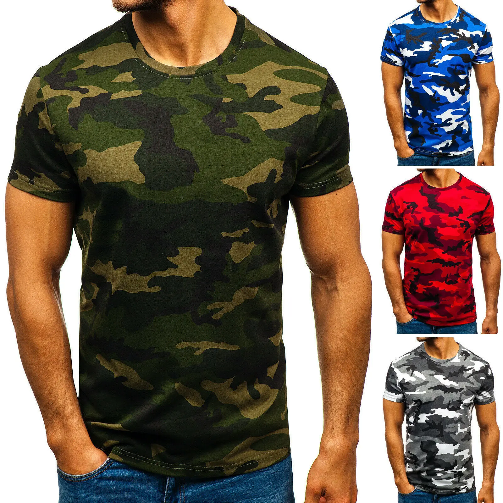 

New Summer Fashion Camouflage T-shirt Men Casual O-neck Cotton Streetwear T Shirt Men Gym Short Sleeve T Shirt Tops