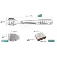 1 ensemble de rasoir à callosités en acier inoxydable avec 10 lames de rechange et une tête de lime supplémentaire pour la pédicure et l'élimination des peaux mortes et des callosités. 6