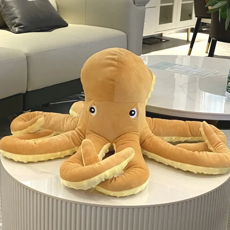 Simulation Funny Yellow Octopus Plush Toy  Lifelike Stuffed Sea Animal  Critters Monster Plushie Doll Soft Pillow for Girls Gift