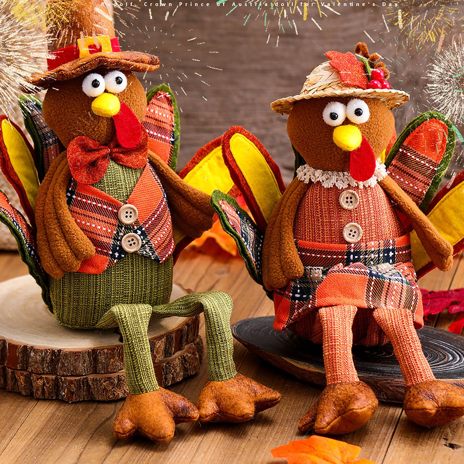 

Украшения на День Благодарения Турция-фигурные украшения кукла для Хэллоуина Рождества благодарения декор для рабочего стола кукла индейки