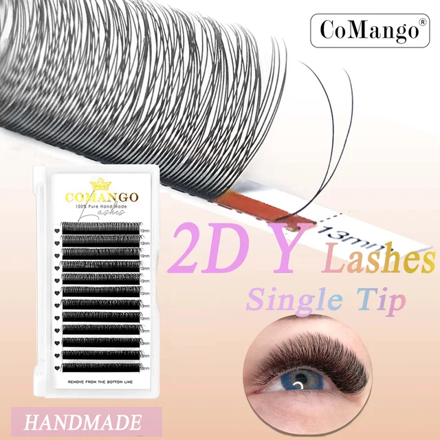Comango 1d 2d y Wimpern verlängerung Faux Nerz C/D Curl natürliche Wimpern russisches Volumen weiches pbt Material Make-up Großhandel