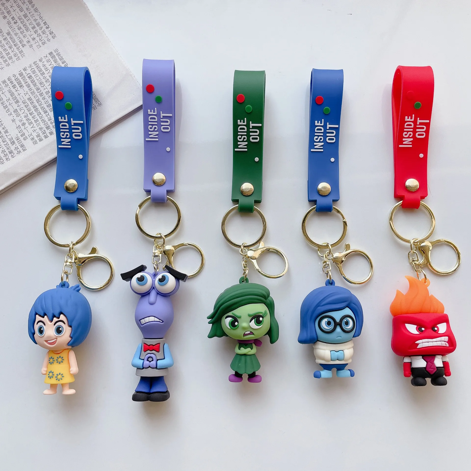 New Cartoon Inside Out Keychain Pendant Personality Creative Soft Glue Doll Cross-Border Sales Small Pendant