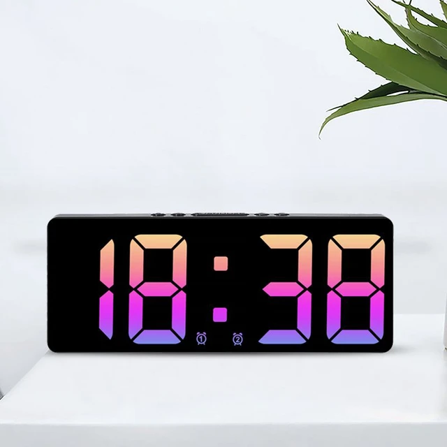 Reloj despertador Digital con Control de voz, reloj de mesa de escritorio  con modo nocturno, función anti-interferencias, LED, 12/24H - AliExpress