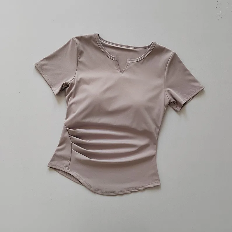 المرأة قمصان رياضية اليوغا قصيرة الأكمام تي شيرت م...