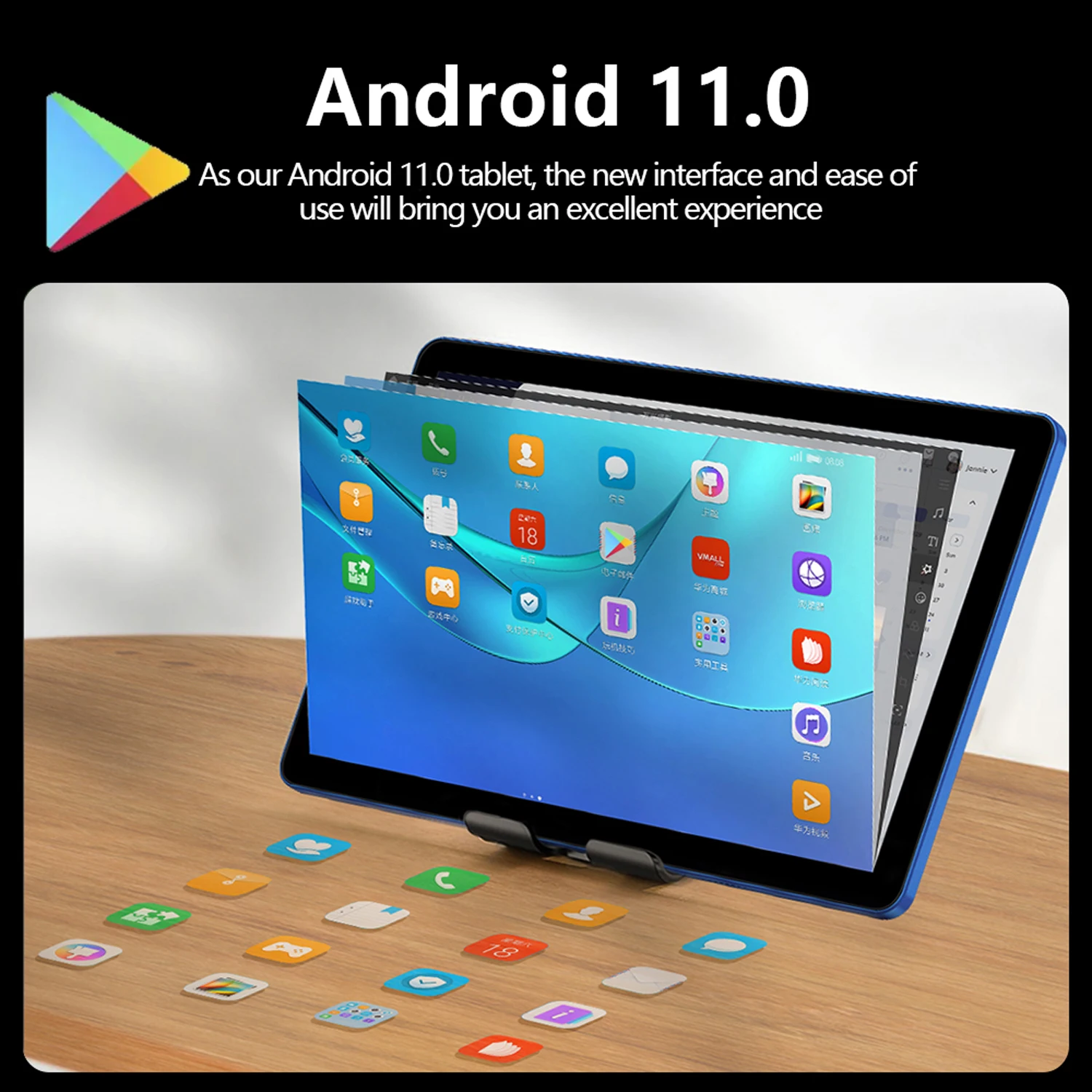 New 10.1 Inch Tablets Octa Core 3G Phone Call Dual SIM Dual Cameras 4+64GB Android 11 Google Play WiFi Bluetooth Global Version 4