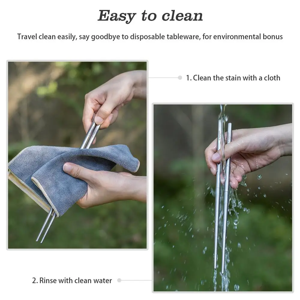 Tomshoo Titanium Foldable Chopsticks Ultra Light Outdoor Camping Tableware with Storage Bag Travel Cutlery Portable Utensils camping cutlery portable tableware portable cutlery titanium tableware