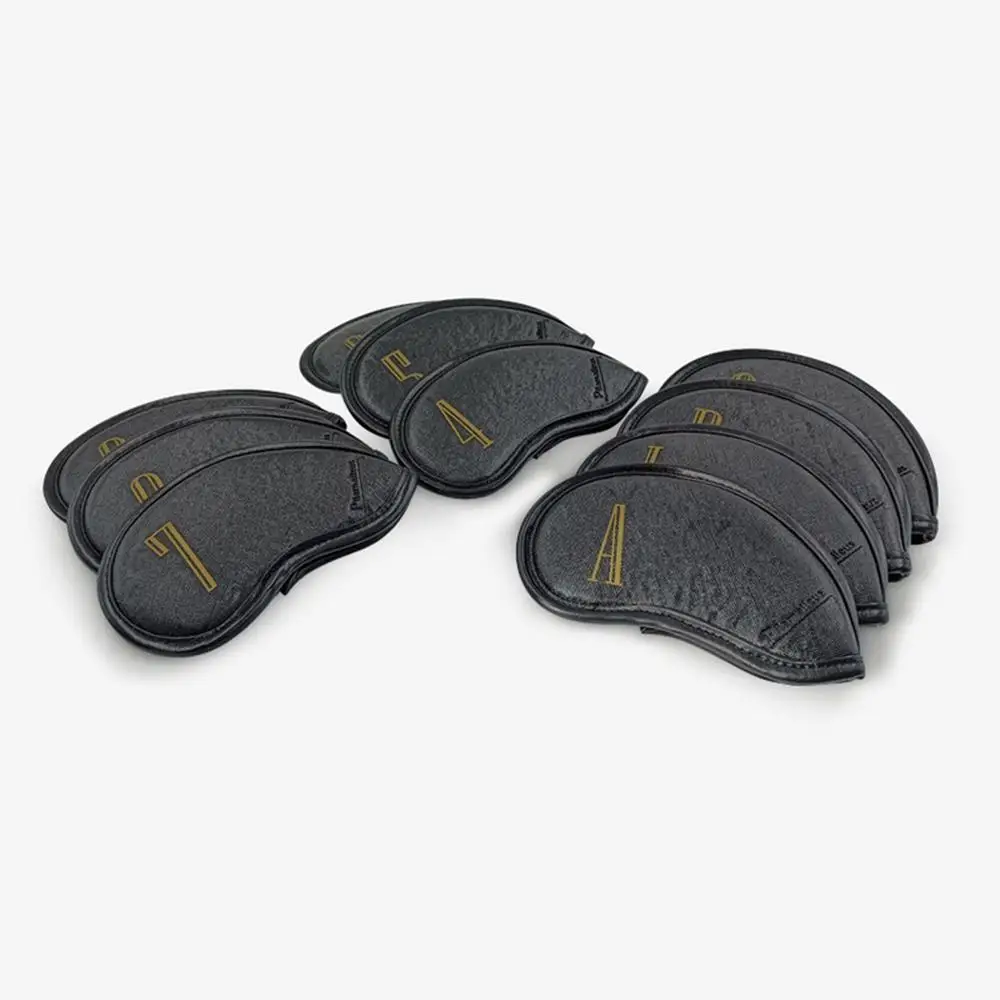 Golf Iron Covers 10pcs Iron Head Covers PU Leather Club Covers Head Covers Waterproof Iron Headcover Wedge Golf Iron Cover For