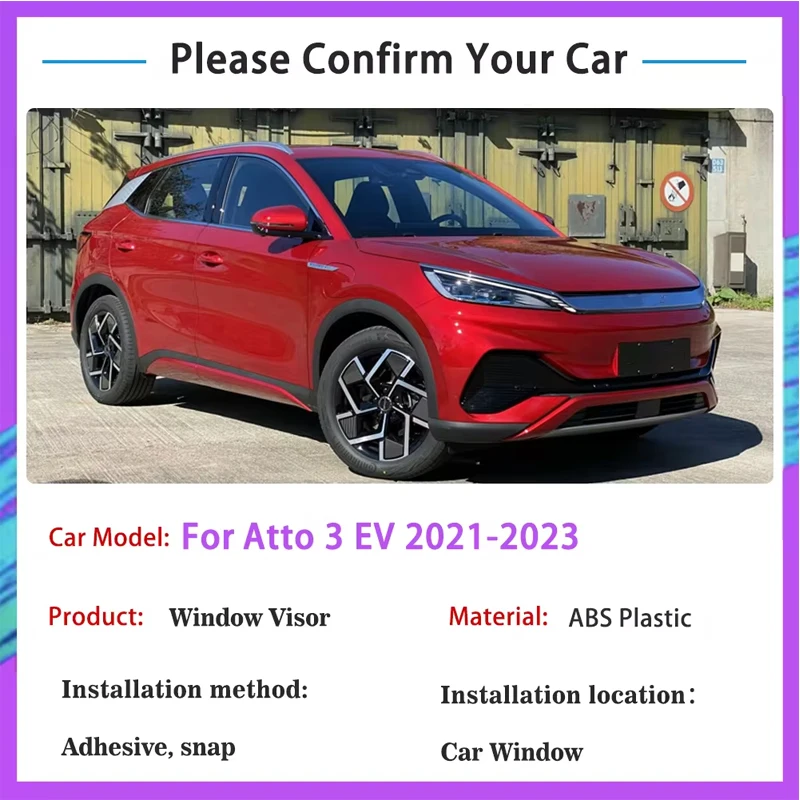 Car window visor car window deflectors Window visor for BYD Atto 3 EV