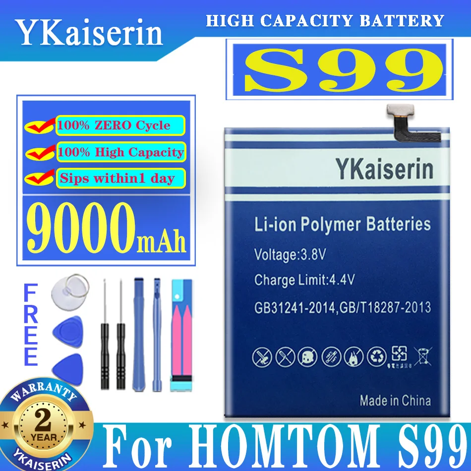 

YKaiserin 9000mAh S 99 Battery For Homtom S99 Mobile Phone Latest Production High Quality Battery + Tracking Number