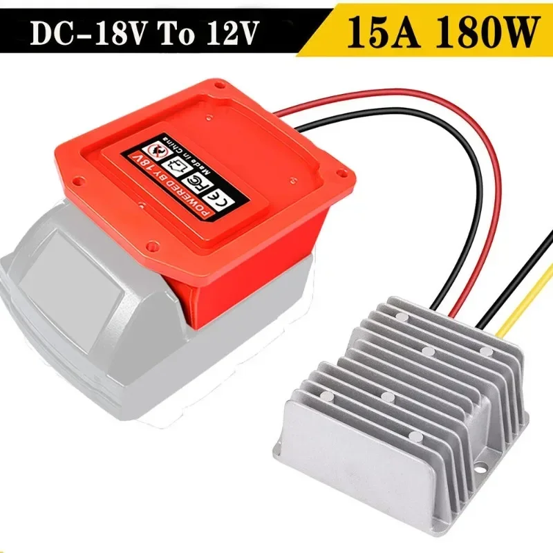 Step Down Converter DC 18V to 12V 15A 180W Voltage For Milwaukee Battery Dock Power DIY Adapter Automatic Buck Boost Converter step down dc 20v to 12v converter for dewalt battery dock 15a 180w voltage power diy adapter automatic buck boost converter