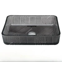 อ่างล้างหน้าแบบวางบนเคาน์เตอร์ อ่างล้างหน้าในบ้าน อ่างล้างหน้าห้องน้ำ กระจกคริสตัลใสสไตล์ฝรั่งเศส อ่างล้างหน้าห้องน้ำ 3