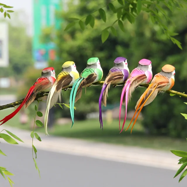 6 db Szimulációs Madárhab Toll Madár Lágy Ág Dekoráció Kellékek Karácsonyi Klip Hamis Színű - Image 3