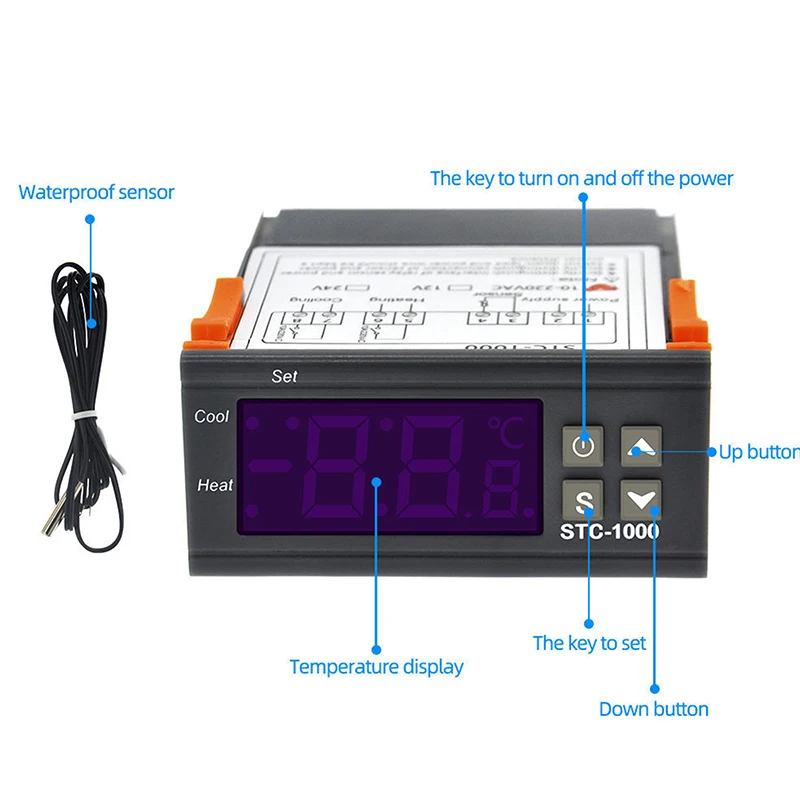 DC12V 24V AC110-220V STC-1000 LED Digital Thermostat for Incubator Temperature Controller Thermoregulator Relay Heating Cooling engine coolant thermostat thermostat housing cover