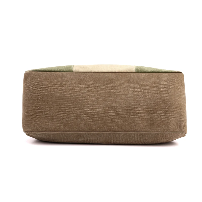 KVKY Patchwork Canvas Women Shoulder Bag Large Capacity Bag Shopping Tote Bag Pockets Canvas Messenger Bag Environmental Pouch