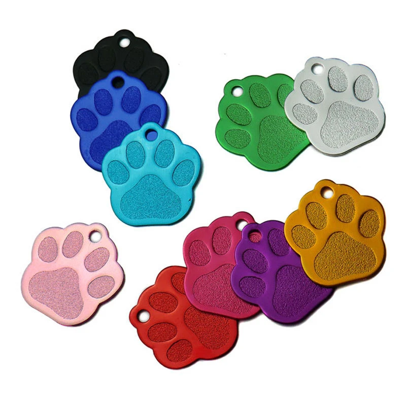 pretty dog collars	 Wholesale 20Pcs Engraved Cat Puppy Pet ID Name Collar Tag Pendant Pet Accessories Bone/Paw Glitter Pet Decoration Dog Cat ID Tag dog collars outdoors