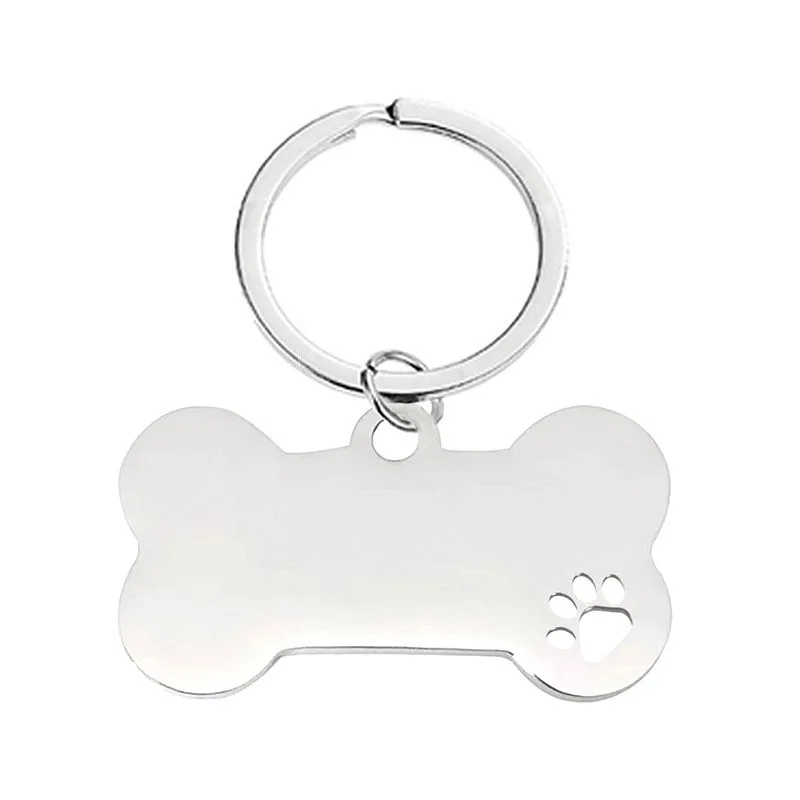 Personalized Customized Cute Pet Name Tag Stainless Steel Pet Cat And Dog Name Card Pet Collar Pendant Name Tag