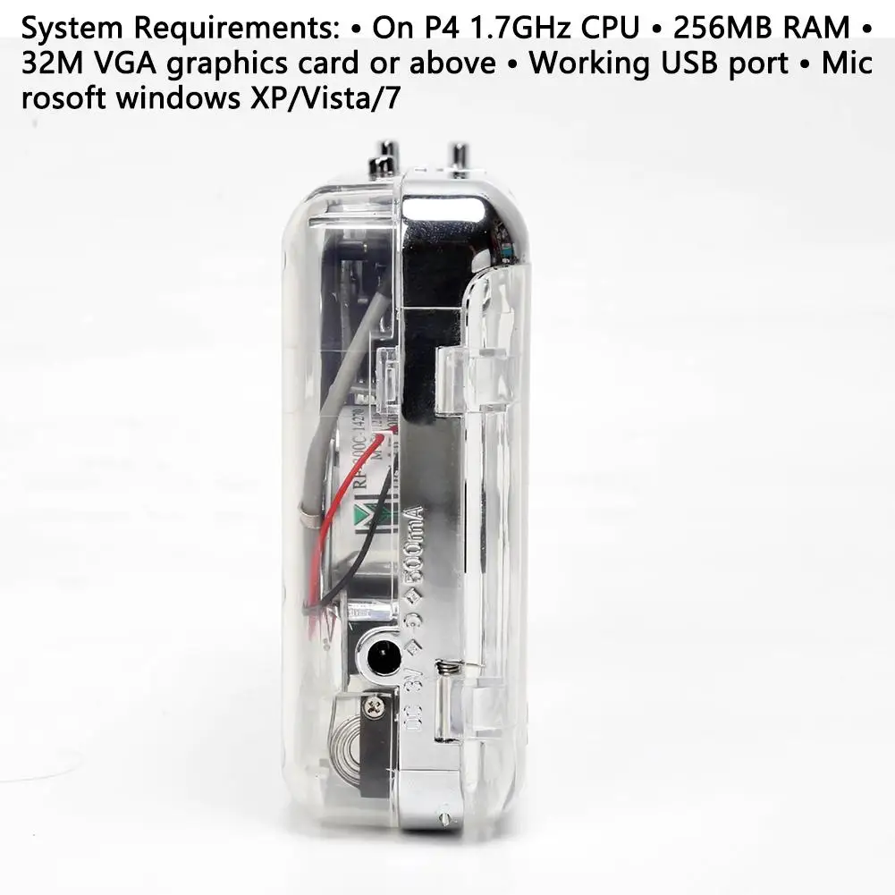 Cassette Player Portable Tape Recorder To Mp3 Full Transparent Shell Type-c Port Convert Walkman Tape To Cd Capture Recorder