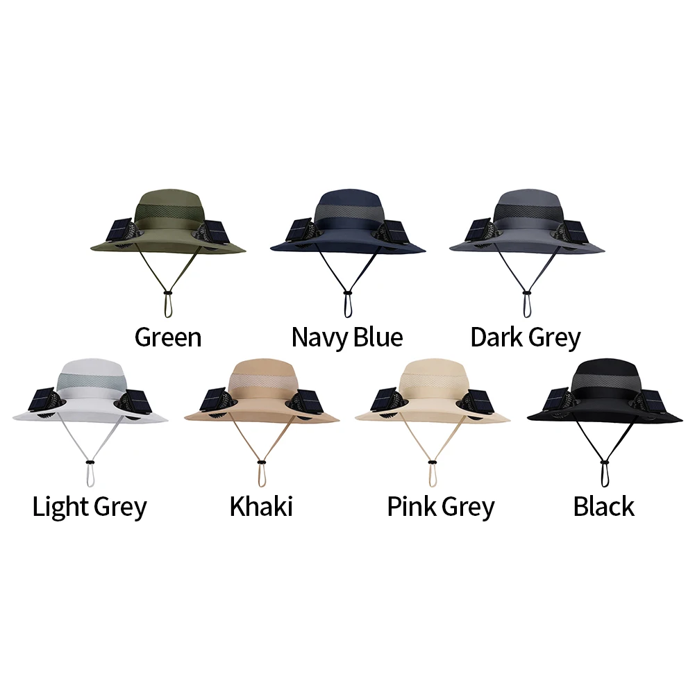 Nylon Outdoor Sun Hat with Solar Fan for Beach Garden