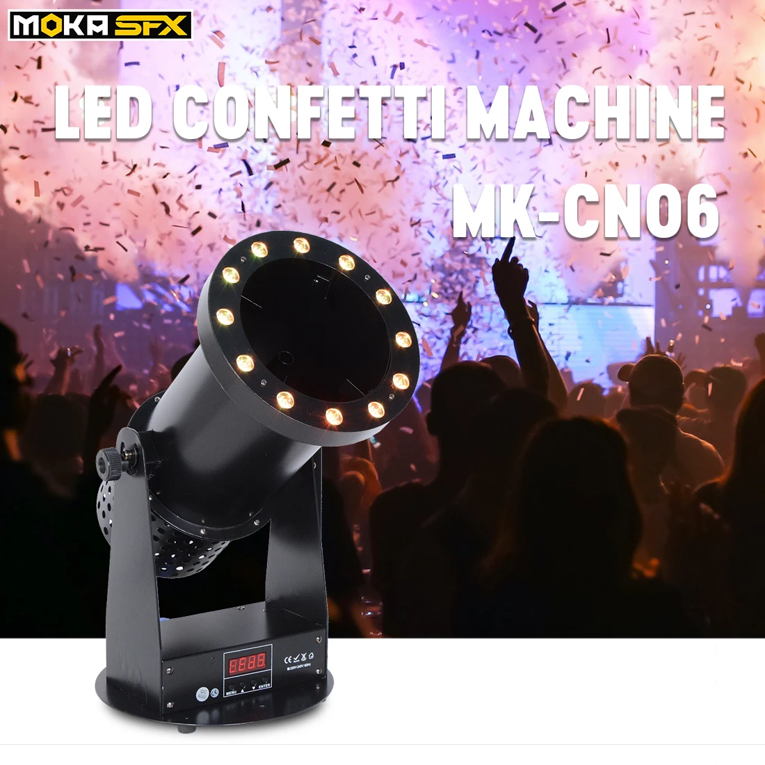 LED RGB Lighting Effect Confetti Launcher DMX Fireworks Confetti For Stage Birthday Party