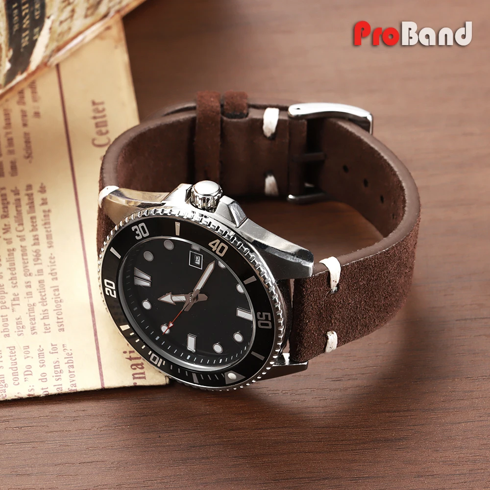 Vintage Genuine Suede Leather Quick Release Watch Strap - Handmade Unisex Sport Bracelet