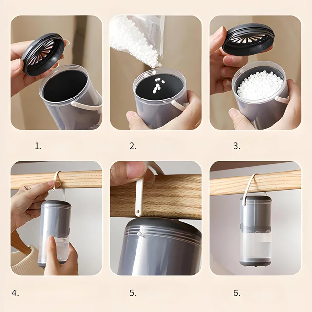 Reusable Moisture Absorbers, Moisture Absorbers For Closet, Dehumidifier Box, Closet Dehumidifier, Water Absorber, Calcium Chlor 6