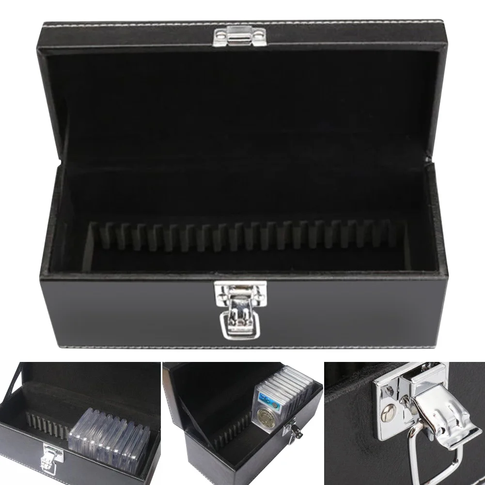 

Storage Box Case Faux Leather For NGC PCGS ANACS Certified Coin Holders Slabs